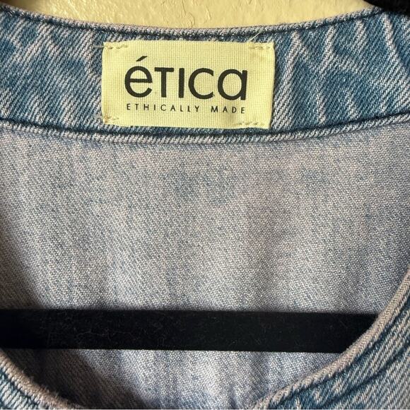 Etica Fatima Cyclone Violet Denim Jumpsuit Size Small - Picture 3 of 4